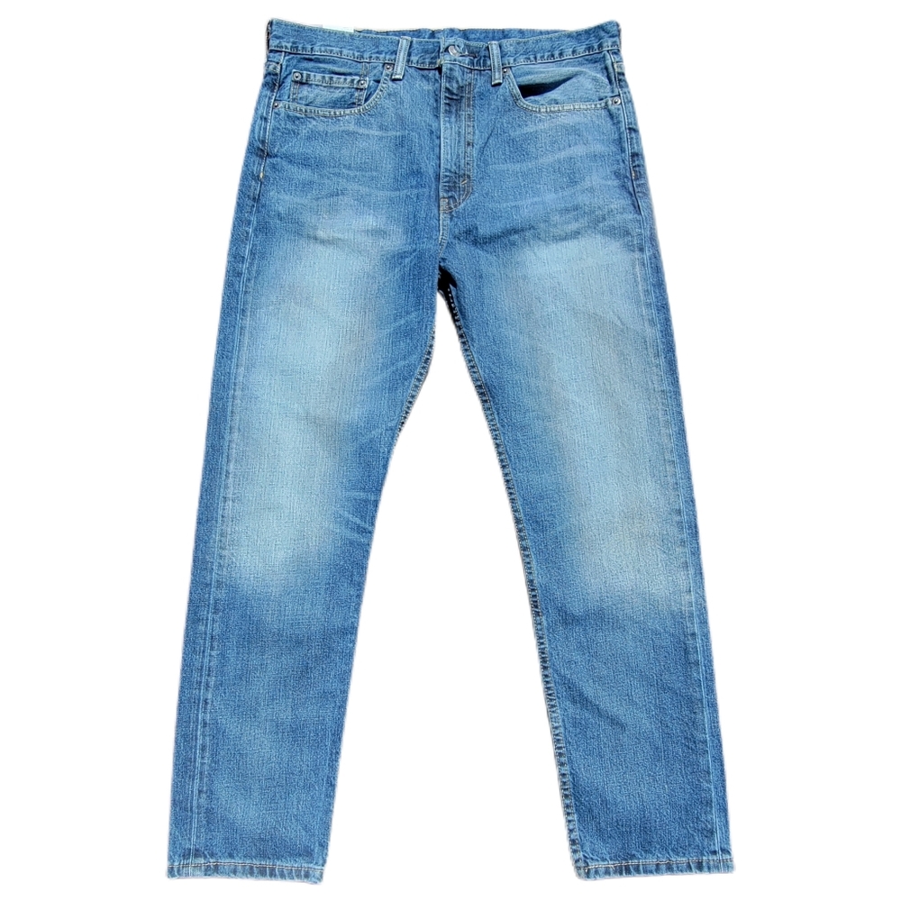 LEVI 522 Indigo Blue Wash Denim Jeans Tapered Leg Men’s Sz 34X30 EXCELLENT Cond.